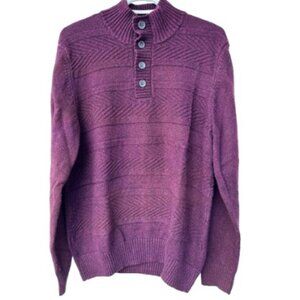 Marc Anthony mock neck knitted pullover sweater burgundy men's size L